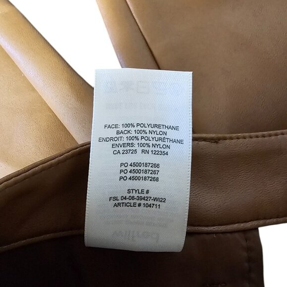 Aritzia Wilfred The Melina Skinny Leg, High Rise, Vegan Leather, Cognac Size 0 - Picture 7 of 9